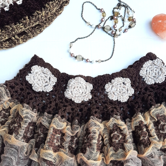 Crocheted Skirt in Neutrals - Picture 3 of 5